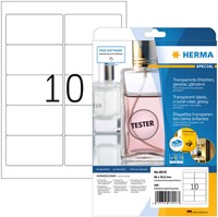 Etiket HERMA 8018 96x50.8mm transparant 250 etiketten