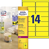 Etiket Avery L7263Y-25 99.1x38.1mm neon geel 350 etiketten-2