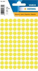 Etiket HERMA 1834 rond 8mm fluor geel 540stuks