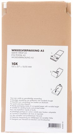 Wikkelverpakking IEZZY A5 met zelfklevende strip bruin-4