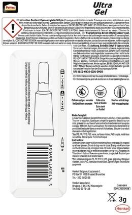 Secondelijm Pattex Ultra GEL tube 3 gram op blister-3