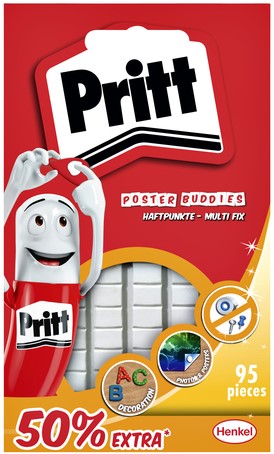 Buddies Pritt dubbelzijdige kleefpad poster blister à 95 stuks 50% gratis