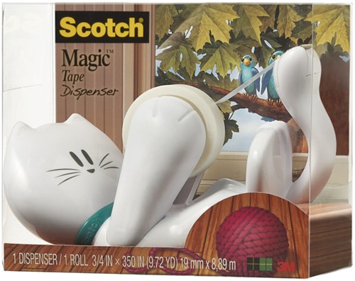 Plakbandhouder Scotch C39 kat + 1rol magic tape 19mmx7.5m-3
