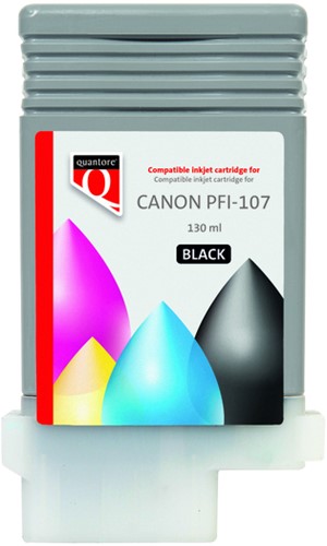 Inktcartridge Quantore alternatief tbv Canon PFI-107 zwart