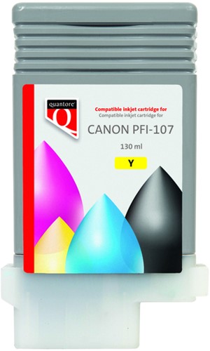 Inktcartridge Quantore alternatief tbv Canon PFI-107 geel