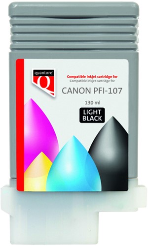 Inktcartridge Quantore alternatief tbv Canon PFI-107 licht zwart