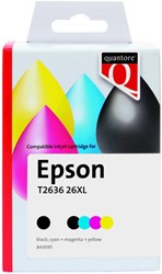 Inktcartridge Quantore alternatief tbv Epson 26XL T2636 zwart 3 kleuren