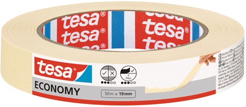 Afplaktape tesa®  Economy 50mx19mm geel