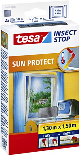 Insectenhor tesa® Insect Stop SUN PROTECT raam 1,3x1,5m antraciet