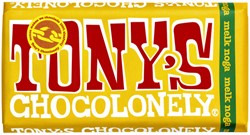 Chocolade Tony's Chocolonely melk noga reep 180gr