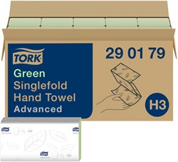 Handdoek Tork H3 Advanced Z-gevouwen 2-laags groen 290179