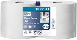 Poetspapier Tork Wiping Plus Combi W1/2 multifunctioneel 255m wit 130041