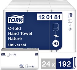 Handdoek Tork H3 c-vouw universal 1-laags naturel 120181