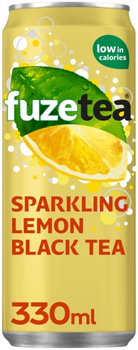 Frisdrank Fuze Tea Black Tea sparkling lemon blik 330ml