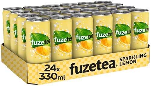 Frisdrank Fuze Tea Black Tea sparkling lemon blik 330ml-2