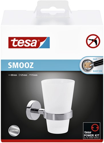 Bekerhouder tesa® Smooz hoogglans verchroomd metaal zelfklevend-2