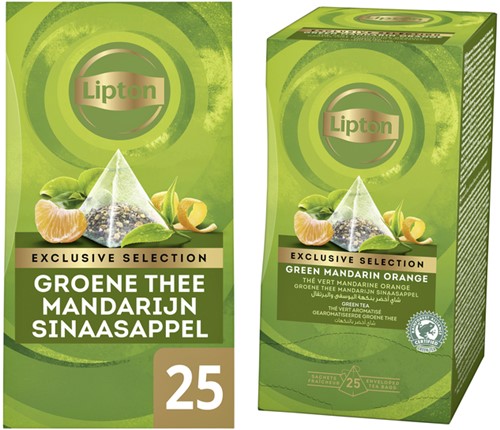 Thee Lipton Exclusive groene thee mandarijn sinaasappel 25 pramidezakjesx2gr-3