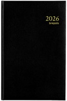Agenda 2026 Brepols Saturnus Luxe 1dag/1pagina zwart