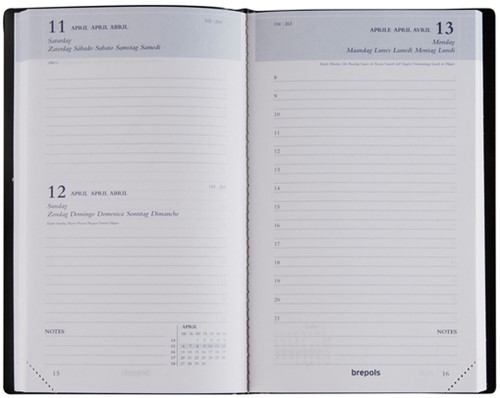 Agenda 2026 Brepols Breform Seta 1dag/1pagina zwart-1