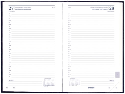 Agenda 2026 Brepols Saturnus Luxe 1dag/1pagina blauw-2