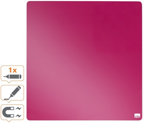 Whiteboard Nobo tegel 36x36cm roze magnetisch-3