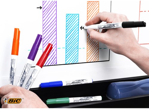 Whiteboardmarker Bic Velleda 1744 rond medium assorti kartonnen etui à 4 stuks-4