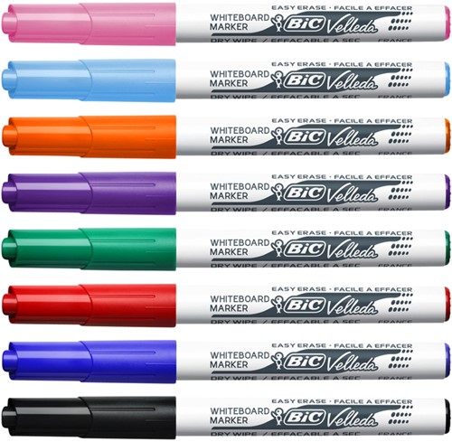 Whiteboardmarker Bic Velleda 1748 rond medium assorti blister à 8 stuks-4