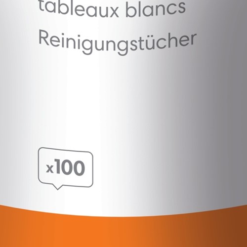 Whiteboard reinigingsdoekjes Nobo pot met 100 stuks-1