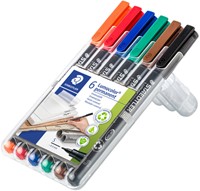 Viltstift Staedtler Lumocolor 313 permanent S set à 6 stuks assorti-3