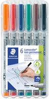 Viltstift Staedtler Lumocolor 315 non permanent M set à 6 stuks assorti