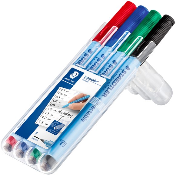Viltstift Staedtler Lumocolor 305 non permanent correctable F ass 4st ...