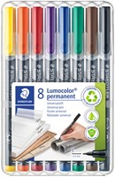 Viltstift Staedtler Lumocolor 313 permanent S set à 8 stuks assorti