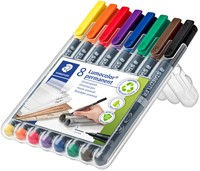 Viltstift Staedtler Lumocolor 313 permanent S set à 8 stuks assorti-3