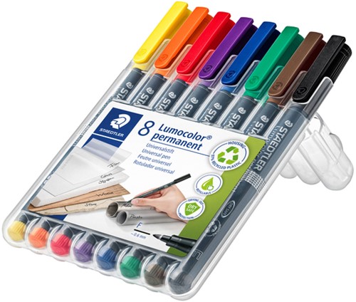 Viltstift Staedtler Lumocolor 318 permanent F set à 8 stuks assorti-3