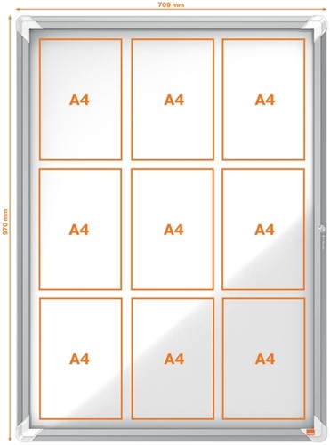 Binnenvitrine Nobo Premium Plus 9xA4 draaideur magnetisch-6