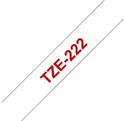 Labeltape Brother P-touch TZE-222 9mm rood op wit-1