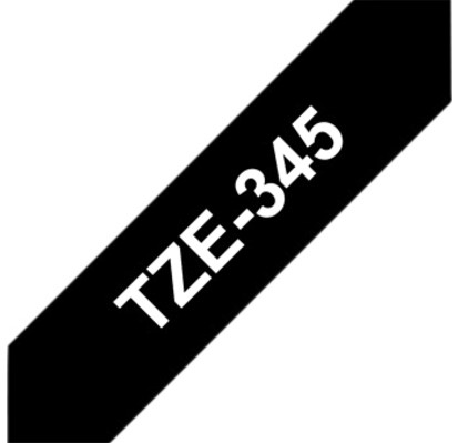 Labeltape Brother P-touch TZE-345 18mm wit op zwart-1