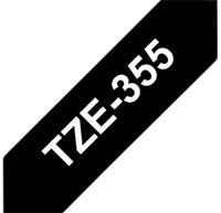 Labeltape Brother P-touch TZE-355 24mm wit op zwart-1