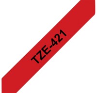 Labeltape Brother P-touch TZE-421 9mm zwart op rood-1