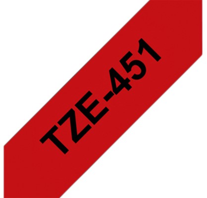 Labeltape Brother P-touch TZE-451 24mm zwart op rood-2