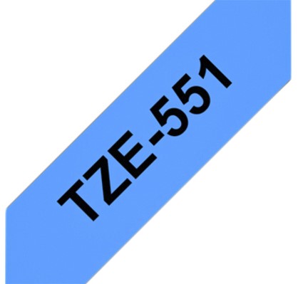 Labeltape Brother P-touch TZE-551 24mm zwart op blauw-1