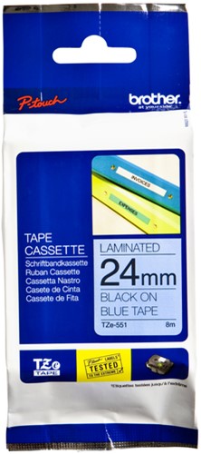 Labeltape Brother P-touch TZE-551 24mm zwart op blauw-3