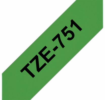 Labeltape Brother P-touch TZE-751 24mm zwart op groen-3