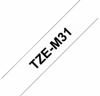 Labeltape Brother P-touch TZE-M31 12mm zwart op mat transparant-1