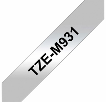 Labeltape Brother P-touch TZE-M931 12mm zwart op metalic-2