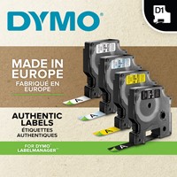 Labeltape Dymo D1 45010 720500 12mmx7m polyester zwart op transparant-6
