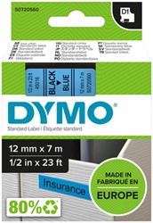 Labeltape Dymo 45016 D1 720560 12mmx7m zwart op blauw