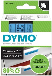 Labeltape Dymo D1 45806 720860 19mmx7m polyester zwart op blauw