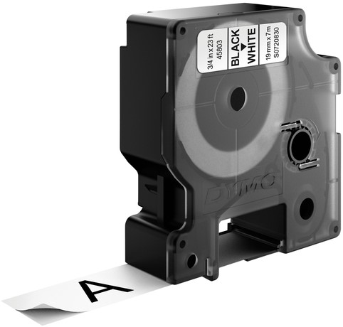 Labeltape Dymo LabelManager D1 polyester 19mm zwart op wit-2