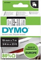 Labeltape Dymo D1 45800 720820 19mmx7m polyester zwart op transparant